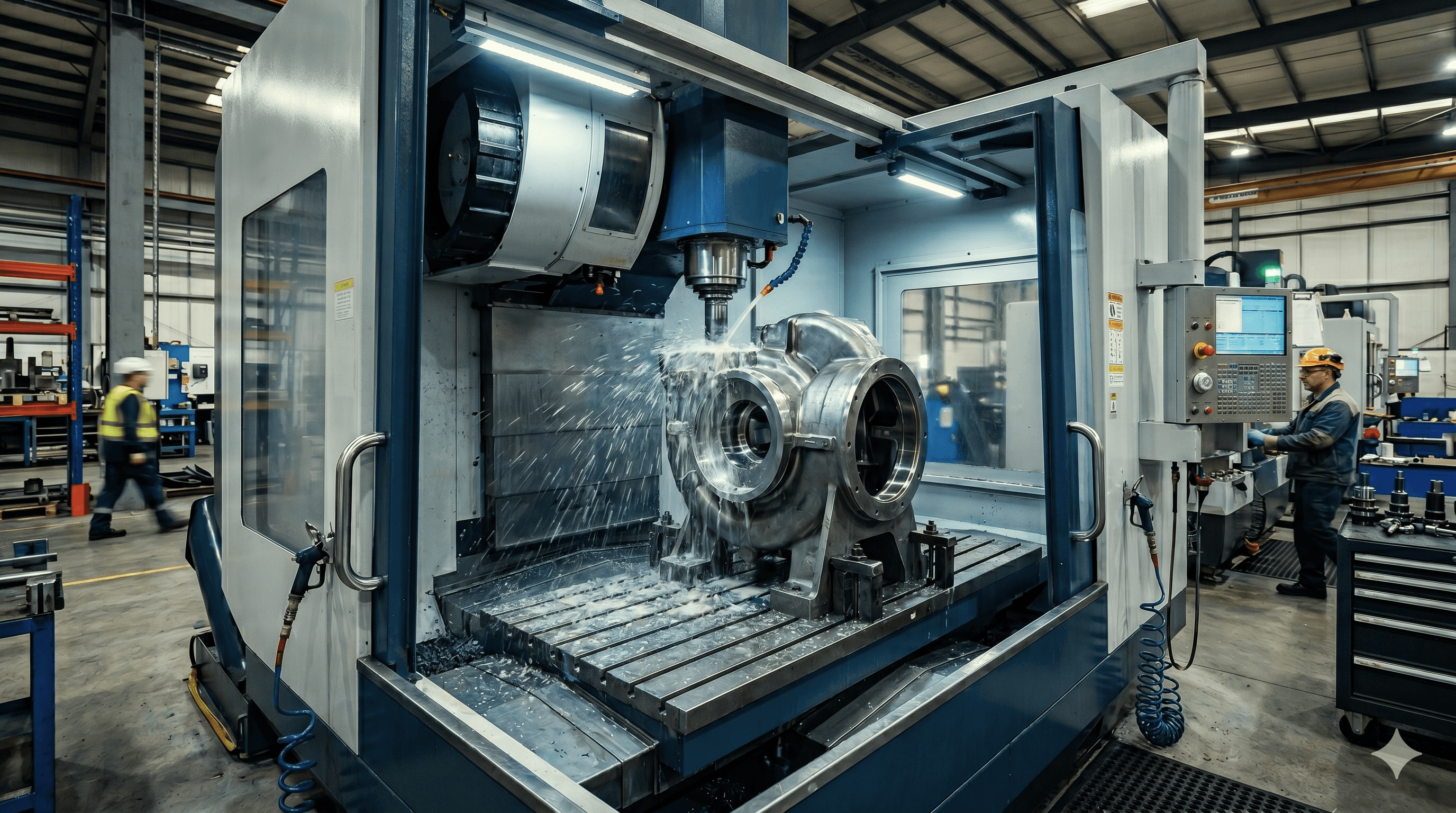 Vertical Machining Center performing precision machining at Machine City